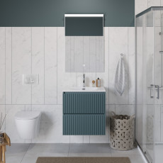 Тумба с раковиной подвесная BelBagno UNO-700-2C-SO-AO Голубой матовый, раковина белая BB-8099-70