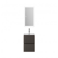 Тумба с раковиной подвесная BelBagno UNO-MINI-400-2C-SO-GSO Темно-Серый матовый, раковина белая BB-8099-3-40