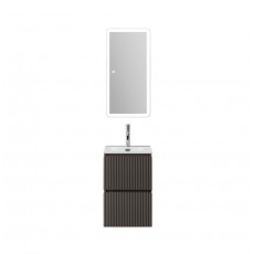 Тумба с раковиной подвесная BelBagno UNO-MINI-400-2C-SO-GSO Темно-Серый матовый, раковина белая BB-8099-3-40