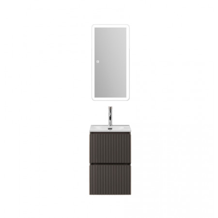 Тумба с раковиной подвесная BelBagno UNO-MINI-400-2C-SO-GSO Темно-Серый матовый, раковина белая BB-8099-3-40 Тумба с раковиной подвесная BelBagno UNO-MINI-400-2C-SO-GSO Темно-Серый матовый, раковина белая BB-8099-3-40
