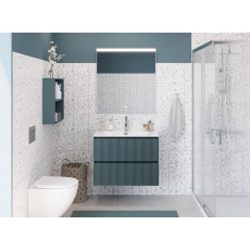 Тумба с раковиной подвесная BelBagno UNO-MINI-700-2C-SO-AO Голубой матовый, раковина белая BB-8099-3-70