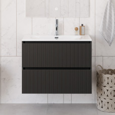 Тумба с раковиной подвесная BelBagno UNO-800-2C-SO-GSO Темно-Серый матовый, раковина белая BB-8099-80
