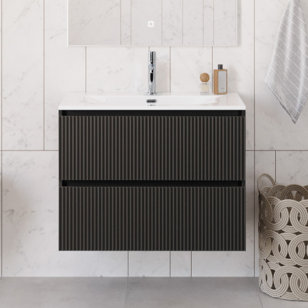 Тумба с раковиной подвесная BelBagno UNO-800-2C-SO-GSO Темно-Серый матовый, раковина белая BB-8099-80 Тумба с раковиной подвесная BelBagno UNO-800-2C-SO-GSO Темно-Серый матовый, раковина белая BB-8099-80