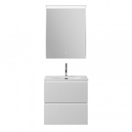 Тумба с раковиной подвесная BelBagno UNO-MINI-500-2C-SO-BO Bianco Opaco, раковина белая BB-8099-3-50 Тумба с раковиной подвесная BelBagno UNO-MINI-500-2C-SO-BO Bianco Opaco, раковина белая BB-8099-3-50