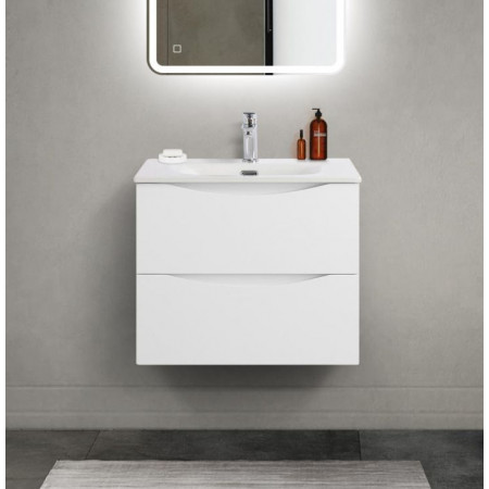 Тумба с раковиной подвесная BelBagno MARINO-CER-MINI-600-2C-SO-BO-P Bianco Opaco, раковина белая BB-8099-3-60 Тумба с раковиной подвесная BelBagno MARINO-CER-MINI-600-2C-SO-BO-P Bianco Opaco, раковина белая BB-8099-3-60