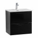 Тумба с раковиной подвесная BelBagno MARINO-CER-MINI-500-2C-SO-NL-P Nero Lucido, раковина белая BB-8099-3-50 Тумба с раковиной подвесная BelBagno MARINO-CER-MINI-500-2C-SO-NL-P Nero Lucido, раковина белая BB-8099-3-50