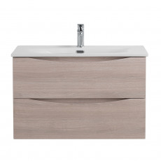 Тумба с раковиной подвесная BelBagno MARINO-CER-N-800-2C-SO-RG-P Rovere Grigio, раковина белая BB-8099-80
