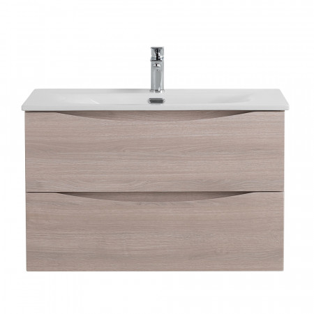 Тумба с раковиной подвесная BelBagno MARINO-CER-N-800-2C-SO-RG-P Rovere Grigio, раковина белая BB-8099-80 Тумба с раковиной подвесная BelBagno MARINO-CER-N-800-2C-SO-RG-P Rovere Grigio, раковина белая BB-8099-80
