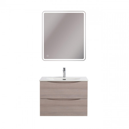 Тумба с раковиной подвесная BelBagno MARINO-CER-N-800-2C-SO-RG-P Rovere Grigio, раковина белая BB-8099-80 Тумба с раковиной подвесная BelBagno MARINO-CER-N-800-2C-SO-RG-P Rovere Grigio, раковина белая BB-8099-80