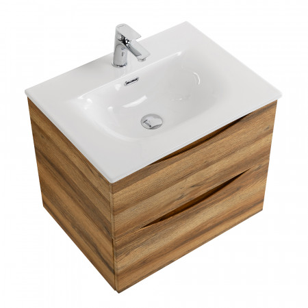 Тумба с раковиной подвесная BelBagno MARINO-CER-MINI-600-2C-SO-RR-P Rovere Rustico, раковина белая BB-8099-3-60 Тумба с раковиной подвесная BelBagno MARINO-CER-MINI-600-2C-SO-RR-P Rovere Rustico, раковина белая BB-8099-3-60