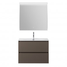 Тумба с раковиной подвесная BelBagno UNO-900-2C-SO-СO Бежевый матовый, раковина белая BB-8099-90