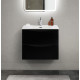 Тумба с раковиной подвесная BelBagno MARINO-CER-MINI-600-2C-SO-NL-P Nero Lucido, раковина белая BB-8099-3-60 Тумба с раковиной подвесная BelBagno MARINO-CER-MINI-600-2C-SO-NL-P Nero Lucido, раковина белая BB-8099-3-60