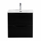 Тумба с раковиной подвесная BelBagno MARINO-CER-MINI-600-2C-SO-NL-P Nero Lucido, раковина белая BB-8099-3-60 Тумба с раковиной подвесная BelBagno MARINO-CER-MINI-600-2C-SO-NL-P Nero Lucido, раковина белая BB-8099-3-60