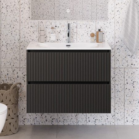 Тумба с раковиной подвесная BelBagno UNO-MINI-800-2C-SO-GSO Темно-Серый матовый, раковина белая BB-8099-3-80 Тумба с раковиной подвесная BelBagno UNO-MINI-800-2C-SO-GSO Темно-Серый матовый, раковина белая BB-8099-3-80