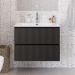 Тумба с раковиной подвесная BelBagno UNO-MINI-800-2C-SO-GSO Темно-Серый матовый, раковина белая BB-8099-3-80
