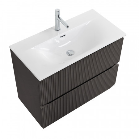 Тумба с раковиной подвесная BelBagno UNO-MINI-800-2C-SO-GSO Темно-Серый матовый, раковина белая BB-8099-3-80 Тумба с раковиной подвесная BelBagno UNO-MINI-800-2C-SO-GSO Темно-Серый матовый, раковина белая BB-8099-3-80