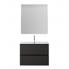 Тумба с раковиной подвесная BelBagno UNO-MINI-800-2C-SO-GSO Темно-Серый матовый, раковина белая BB-8099-3-80