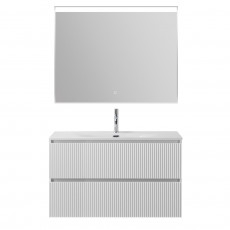 Тумба с раковиной подвесная BelBagno UNO-1200-2C-SO-BO Bianco Opaco, раковина белая BB-8099-120