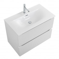 Тумба с раковиной подвесная BelBagno UNO-900-2C-SO-BO Bianco Opaco, раковина белая BB-8099-90