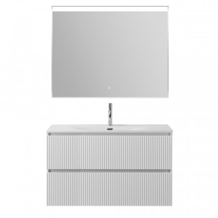 Тумба с раковиной подвесная BelBagno UNO-1000-2C-SO-BO Bianco Opaco, раковина белая BB-8099-100 Тумба с раковиной подвесная BelBagno UNO-1000-2C-SO-BO Bianco Opaco, раковина белая BB-8099-100