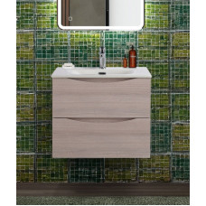 Тумба с раковиной подвесная BelBagno MARINO-CER-N-600-2C-SO-RG-P Rovere Grigio, раковина белая BB-8099-60