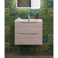 Тумба с раковиной подвесная BelBagno MARINO-CER-N-600-2C-SO-RG-P Rovere Grigio, раковина белая BB-8099-60