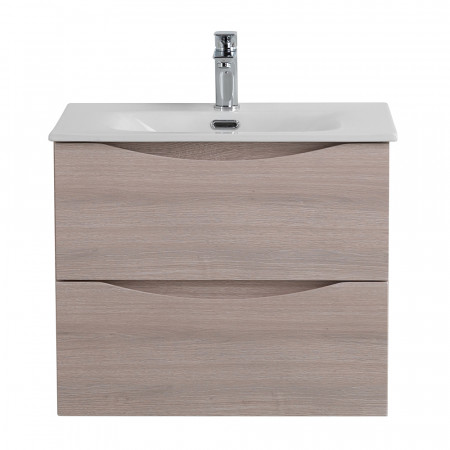 Тумба с раковиной подвесная BelBagno MARINO-CER-N-600-2C-SO-RG-P Rovere Grigio, раковина белая BB-8099-60 Тумба с раковиной подвесная BelBagno MARINO-CER-N-600-2C-SO-RG-P Rovere Grigio, раковина белая BB-8099-60