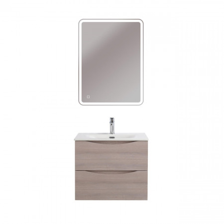 Тумба с раковиной подвесная BelBagno MARINO-CER-N-600-2C-SO-RG-P Rovere Grigio, раковина белая BB-8099-60 Тумба с раковиной подвесная BelBagno MARINO-CER-N-600-2C-SO-RG-P Rovere Grigio, раковина белая BB-8099-60