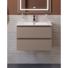 Тумба с раковиной подвесная BelBagno KRAFT-600-2C-SO-CO Бежевый матовый, раковина белая BB600ETL