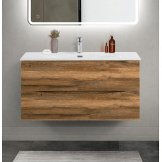 Тумба с раковиной подвесная BelBagno MARINO-CER-MINI-1000-2C-SO-RR-P Rovere Rustico, раковина белая BB-8099-3-100