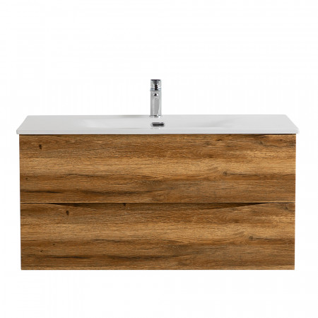 Тумба с раковиной подвесная BelBagno MARINO-CER-MINI-1000-2C-SO-RR-P Rovere Rustico, раковина белая BB-8099-3-100 Тумба с раковиной подвесная BelBagno MARINO-CER-MINI-1000-2C-SO-RR-P Rovere Rustico, раковина белая BB-8099-3-100