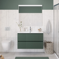 Тумба с раковиной подвесная BelBagno UNO-1000-2C-SO-VO Еловый матовый, раковина белая BB-8099-100