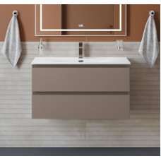 Тумба с раковиной подвесная BelBagno KRAFT-800-2C-SO-CO Бежевый матовый, раковина белая BB-8099-80