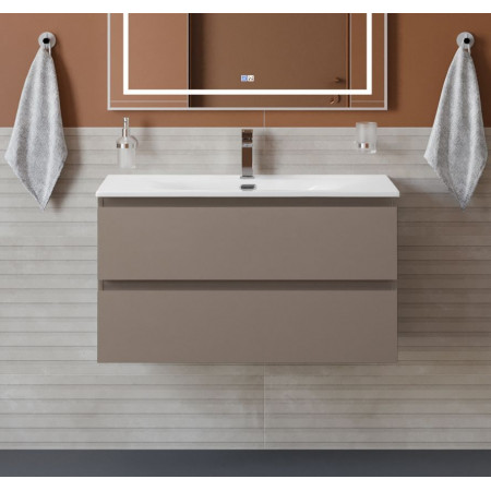 Тумба с раковиной подвесная BelBagno KRAFT-800-2C-SO-CO Бежевый матовый, раковина белая BB-8099-80 Тумба с раковиной подвесная BelBagno KRAFT-800-2C-SO-CO Бежевый матовый, раковина белая BB-8099-80
