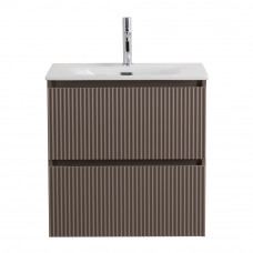 Тумба с раковиной подвесная BelBagno UNO-600-2C-SO-СO Бежевый матовый, раковина белая BB-8099-60