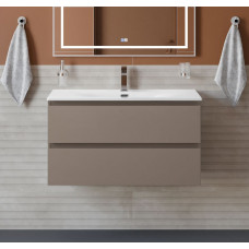 Тумба с раковиной подвесная BelBagno KRAFT-900-2C-SO-CO Бежевый матовый, раковина белая BB-8099-90