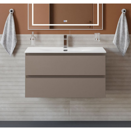 Тумба с раковиной подвесная BelBagno KRAFT-900-2C-SO-CO Бежевый матовый, раковина белая BB-8099-90 Тумба с раковиной подвесная BelBagno KRAFT-900-2C-SO-CO Бежевый матовый, раковина белая BB-8099-90