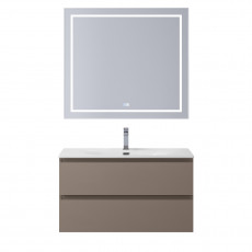 Тумба с раковиной подвесная BelBagno KRAFT-900-2C-SO-CO Бежевый матовый, раковина белая BB-8099-90