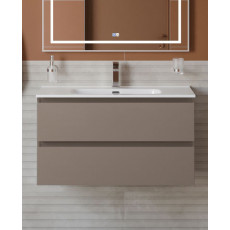 Тумба с раковиной подвесная BelBagno KRAFT-900-2C-SO-CO Бежевый матовый, раковина белая BB900ETL