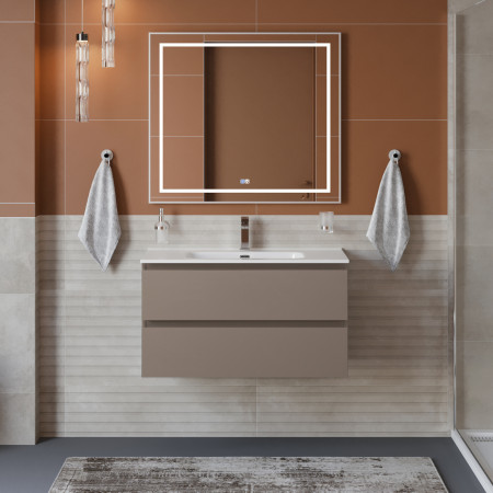 Тумба с раковиной подвесная BelBagno KRAFT-900-2C-SO-CO Бежевый матовый, раковина белая BB900ETL Тумба с раковиной подвесная BelBagno KRAFT-900-2C-SO-CO Бежевый матовый, раковина белая BB900ETL