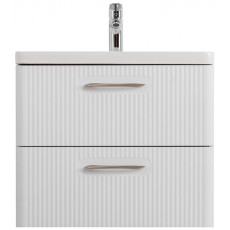 Подвесная тумба с раковиной Belbagno DUE 50 см Белый металлик DUE-500-2C-SO-BM-P + BB-8076-3-50