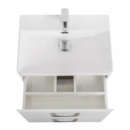 Подвесная тумба с раковиной Belbagno DUE 50 см Белый металлик DUE-500-2C-SO-BM-P + BB-8076-3-50 Подвесная тумба с раковиной Belbagno DUE 50 см Белый металлик DUE-500-2C-SO-BM-P + BB-8076-3-50