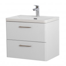 Подвесная тумба с раковиной Belbagno DUE 50 см Белый металлик DUE-500-2C-SO-BM-P + BB-8076-3-50