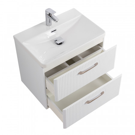 Подвесная тумба с раковиной Belbagno DUE 50 см Белый металлик DUE-500-2C-SO-BM-P + BB-8076-3-50 Подвесная тумба с раковиной Belbagno DUE 50 см Белый металлик DUE-500-2C-SO-BM-P + BB-8076-3-50