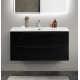 Тумба с раковиной подвесная BelBagno MARINO-CER-MINI-1000-2C-SO-NL-P Nero Lucido, раковина белая BB-8099-3-100 Тумба с раковиной подвесная BelBagno MARINO-CER-MINI-1000-2C-SO-NL-P Nero Lucido, раковина белая BB-8099-3-100