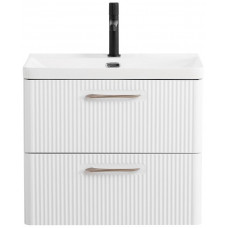 Подвесная тумба с раковиной Belbagno DUE 50 см Bincao Lucido DUE-500-2C-SO-BL-P + BB-8076-3-50
