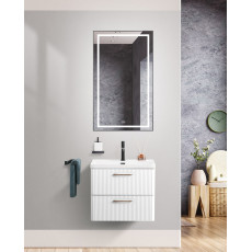 Подвесная тумба с раковиной Belbagno DUE 50 см Bincao Lucido DUE-500-2C-SO-BL-P + BB-8076-3-50