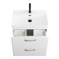 Подвесная тумба с раковиной Belbagno DUE 50 см Bincao Lucido DUE-500-2C-SO-BL-P + BB-8076-3-50