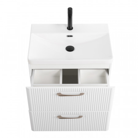Подвесная тумба с раковиной Belbagno DUE 50 см Bincao Lucido DUE-500-2C-SO-BL-P + BB-8076-3-50 Подвесная тумба с раковиной Belbagno DUE 50 см Bincao Lucido DUE-500-2C-SO-BL-P + BB-8076-3-50