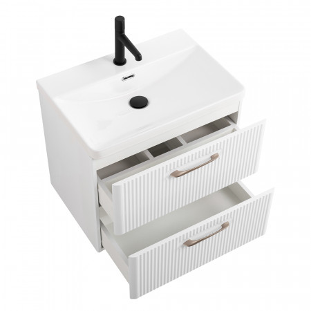 Подвесная тумба с раковиной Belbagno DUE 50 см Bincao Lucido DUE-500-2C-SO-BL-P + BB-8076-3-50 Подвесная тумба с раковиной Belbagno DUE 50 см Bincao Lucido DUE-500-2C-SO-BL-P + BB-8076-3-50